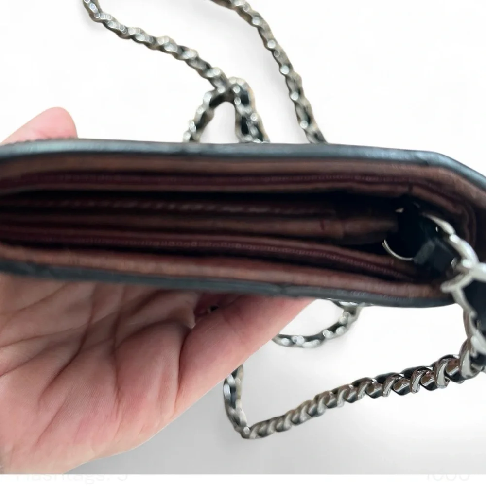 Chanel Classic Wallet on Chain. Black Quilted Lambskin Silver Hardware.